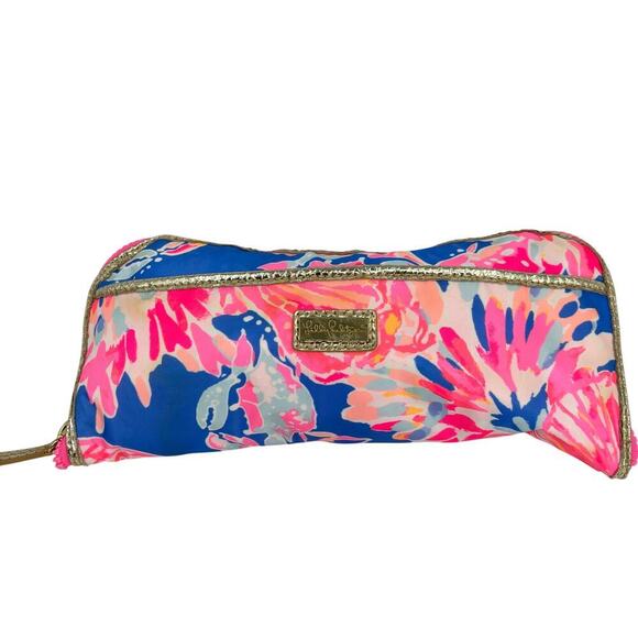 Lilly Pulitzer Wanderlust Packable Tote Extra Large Bay Dreamin Pink Blue Travel - Picture 2 of 14